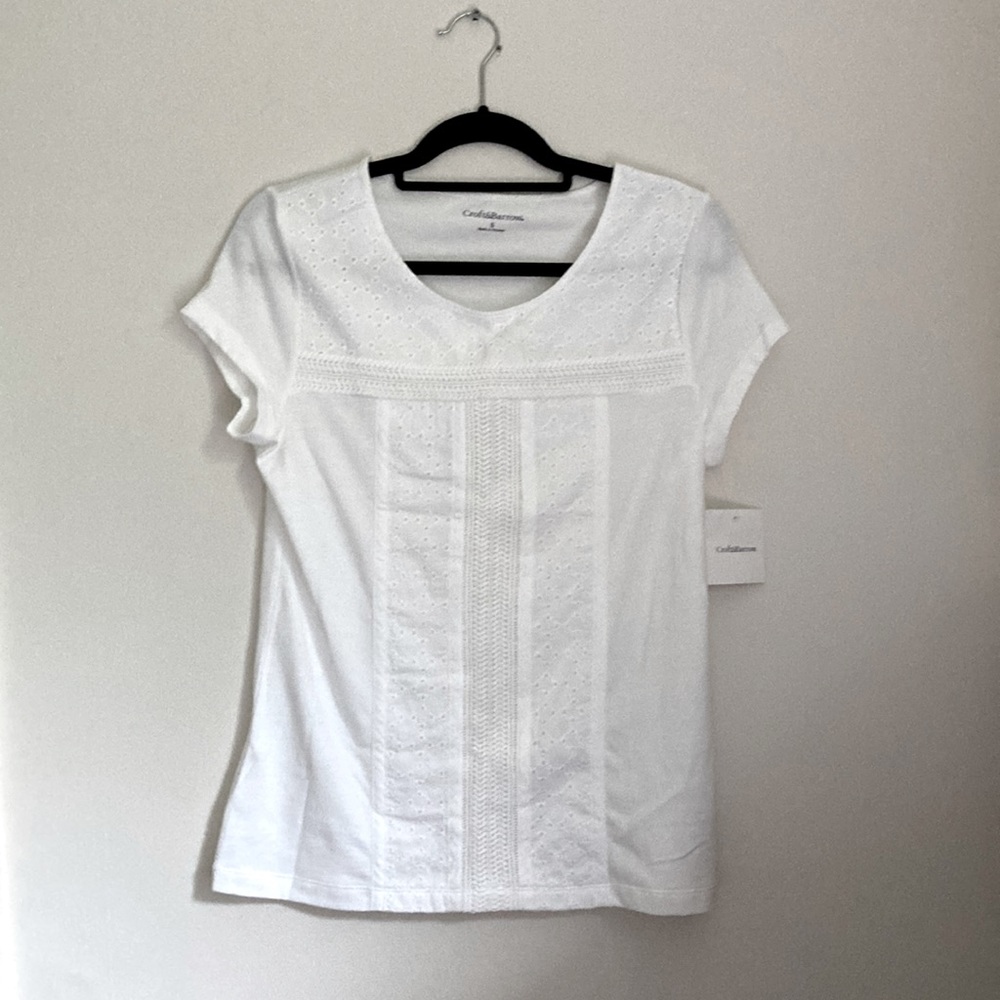 Croft and Barrow white eyelet t-shirt New with tags